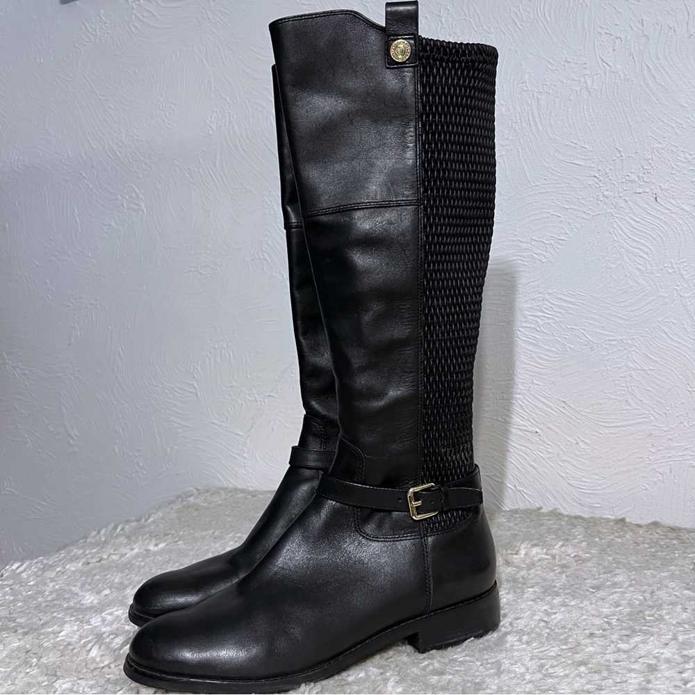 Cole Haan Womens Galina Boots Genuine Leather Tall Riding Knee Length Quilted 9